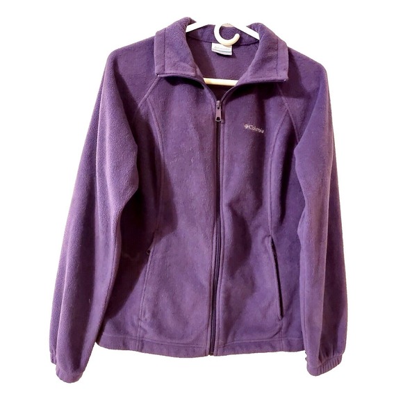 Columbia Jackets & Blazers - COLUMBIA‎ Fleece Jacket with Mock Collar Women's Medium Purple Plum Full Zip